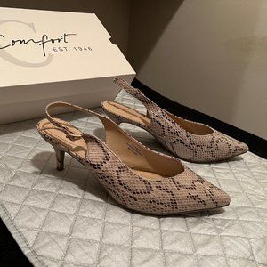 CATO FASHIONS SNAKE PRINT SLINGBACKS 11 WIDE WIDTH